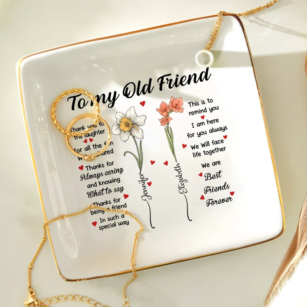 Gift For Bestie - Thank You For The Laughter - Personalized Ring Dish