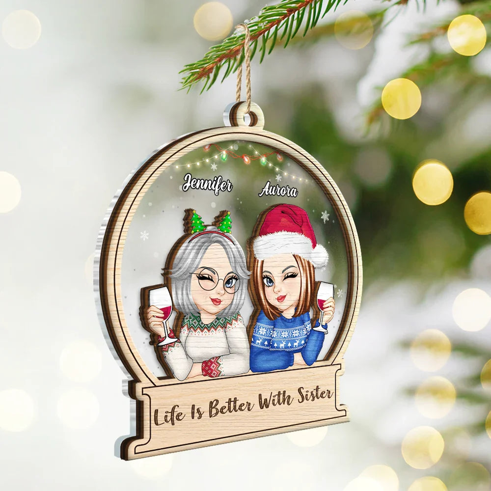 Gift For Bestie - There Is No Greater Gift Than Friendship - Personalized 2-Layered Mix Ornament