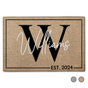 Family - Monogram Family Name - Personalized Doormat
