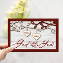 Gift For Couples, Gift For Husband, Gift For Wife, Gift For Boyfriend, Gift For Girlfriend - God Gave Me You Couple - Personalized 2-Layered Wooden Plaque With Stand
