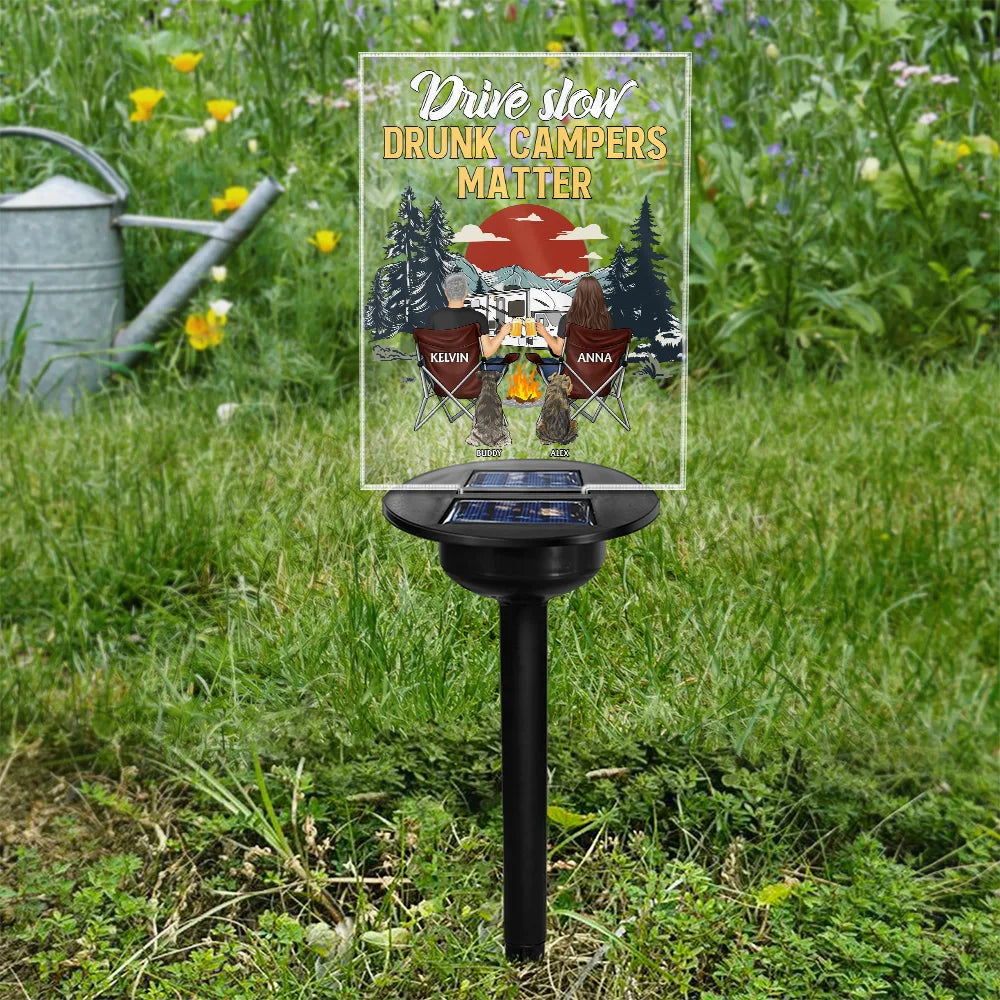 Making Memories One Campsite At A Time Camping Couple - Personalized Solar Light