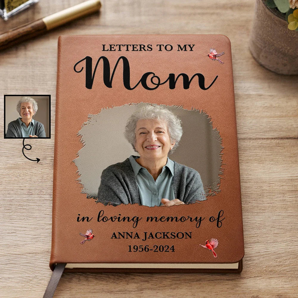 Custom Photo Memorial Letters To My Mom - Personalized Leather Journal