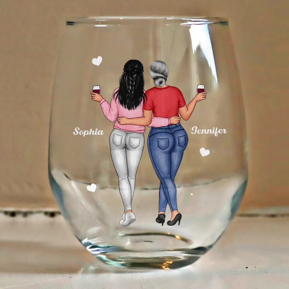 Gift For Mother, Gift For Women - Mom I Love You More The End I Win - Personalized Stemless Wine Glass
