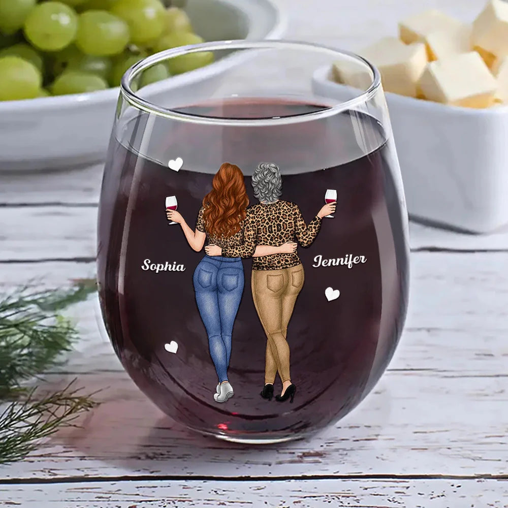 Gift For Mother, Gift For Women - Mom I Love You More The End I Win - Personalized Stemless Wine Glass
