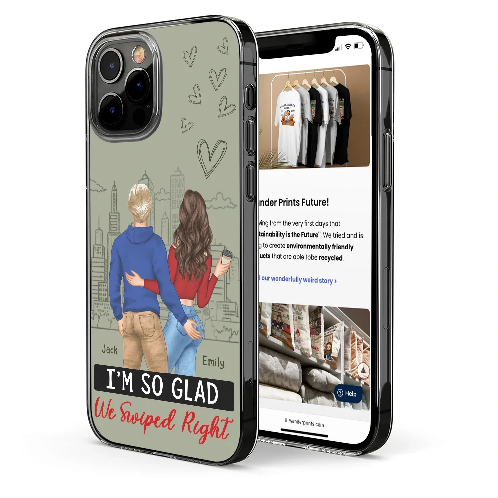 Gift For Couples, Gift For Husband, Gift For Boyfriend, Gift For Wife, Gift For Girlfriend - Started With A Message Couples - Personalized Clear Phone Case
