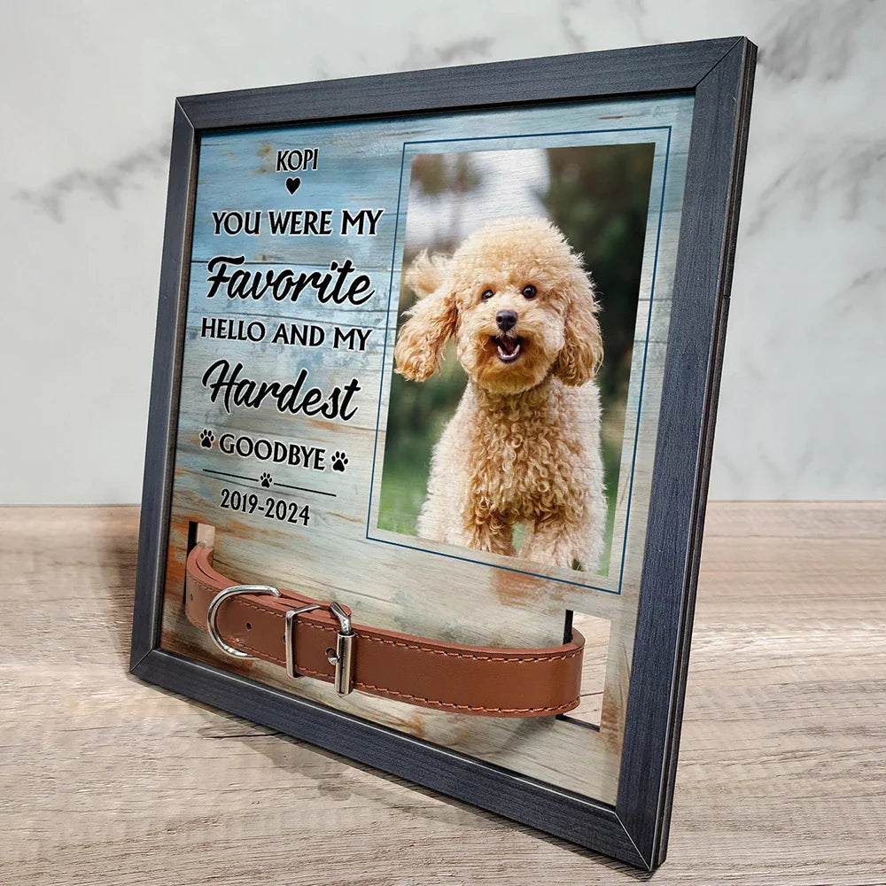 Pet Lovers,Dog Lovers,Cat Lovers,Memorial,Custom Photo - Custom Photo How Lucky I Have Pet Memorial - Personalized Pet Loss Sign, Collar Frame