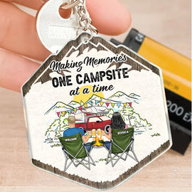 Camping, Campsite - Making Memories One Campsite - Personalized Acrylic Keychain