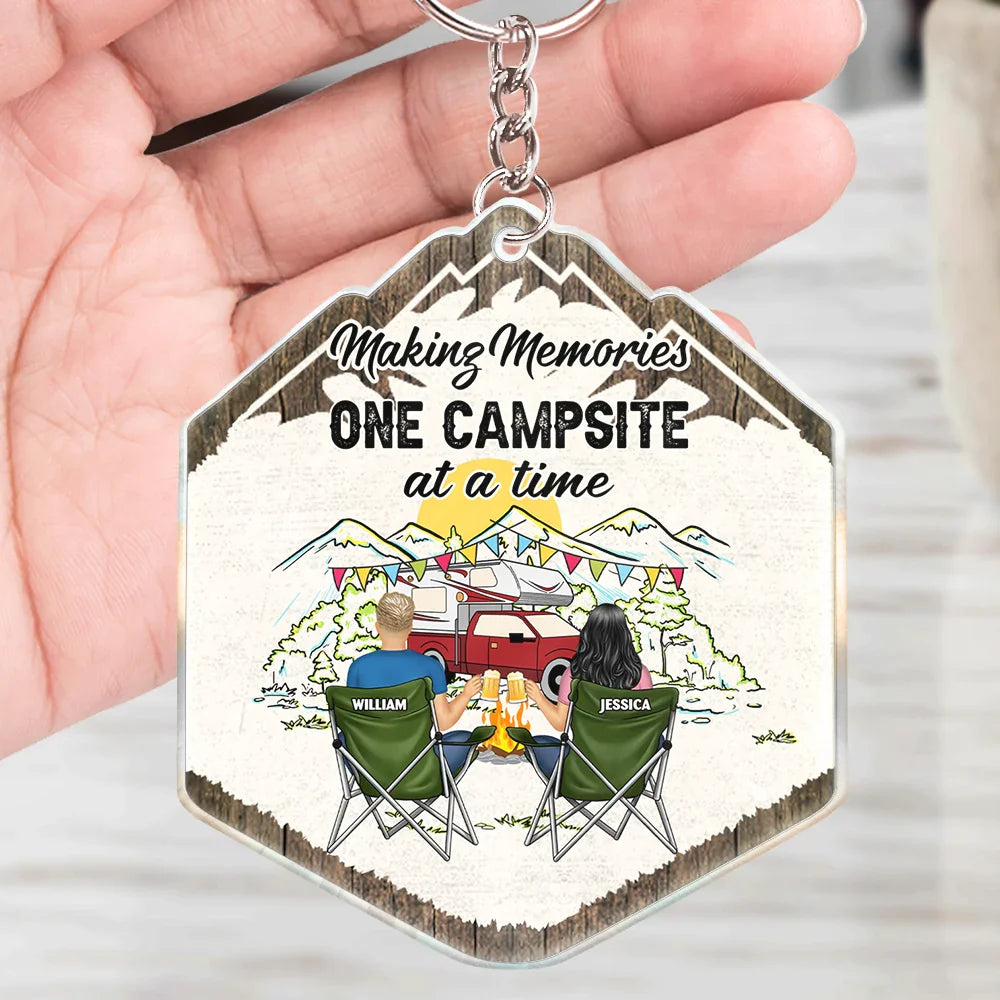 Camping, Campsite - Making Memories One Campsite - Personalized Acrylic Keychain