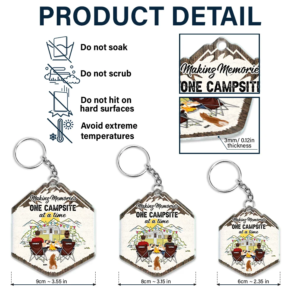 Camping, Campsite - Making Memories One Campsite - Personalized Acrylic Keychain