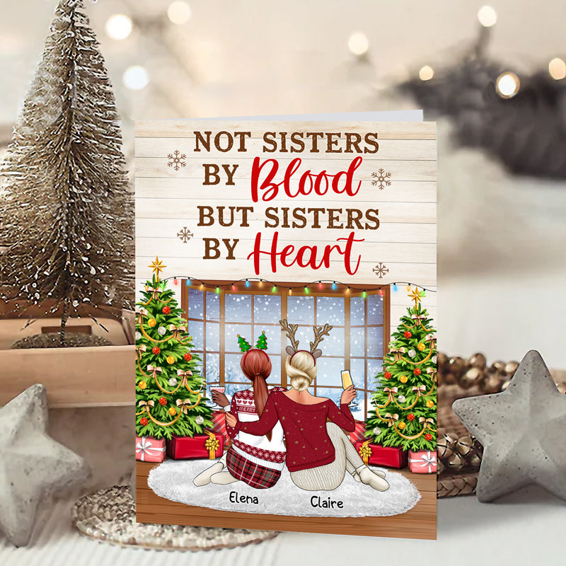 Sisters & Brothers Will Always Be Connected By Heart - Christmas Gift For Siblings And Best Friends - Personalized Custom Folded Greeting Card