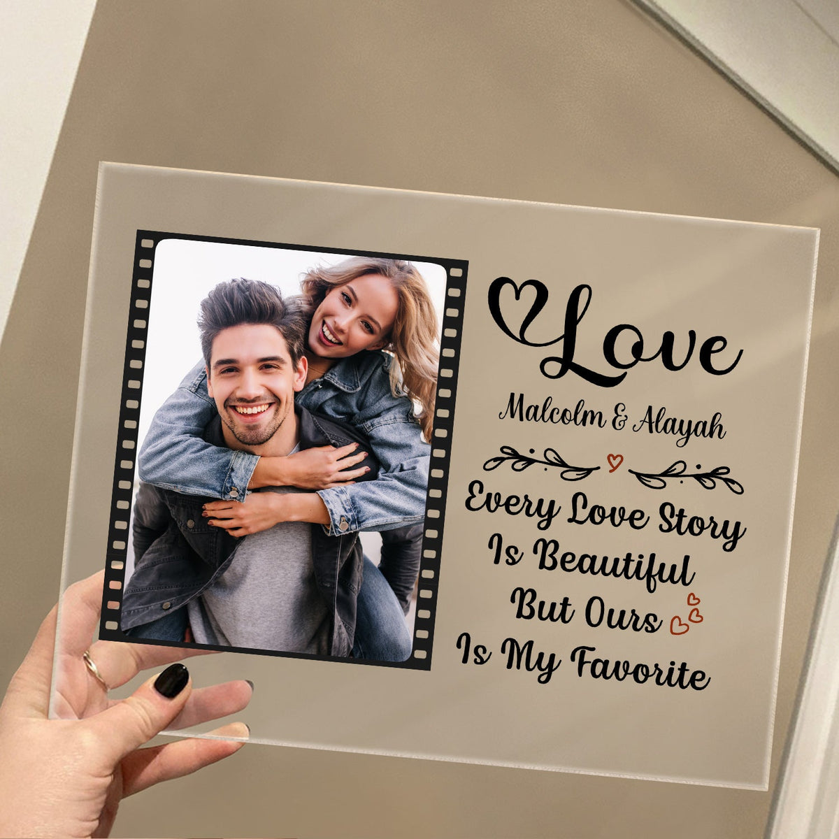 Custom Photo Every Love Story Is Beautiful Couple - Anniversary Gift For Couples - Personalized Custom Horizontal Rectangle Acrylic Plaque