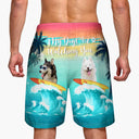 Custom Photo My Dog Cat Pet Is Watching You - Funny Gift For Pet Lovers, Dog Mom, Cat Mom, Dog Dad, Cat Dad - Personalized Custom Unisex Beach Shorts