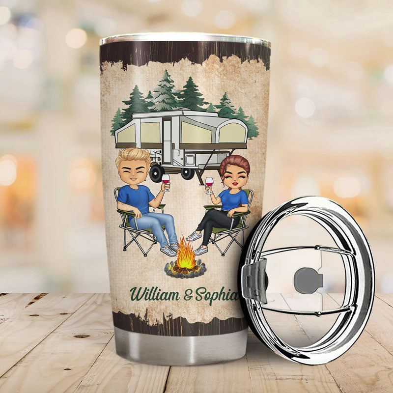 Camping Partners For Life Husband Wife - Couple Gift - Personalized Custom Tumbler