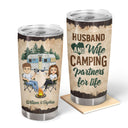 Camping Partners For Life Husband Wife - Couple Gift - Personalized Custom Tumbler