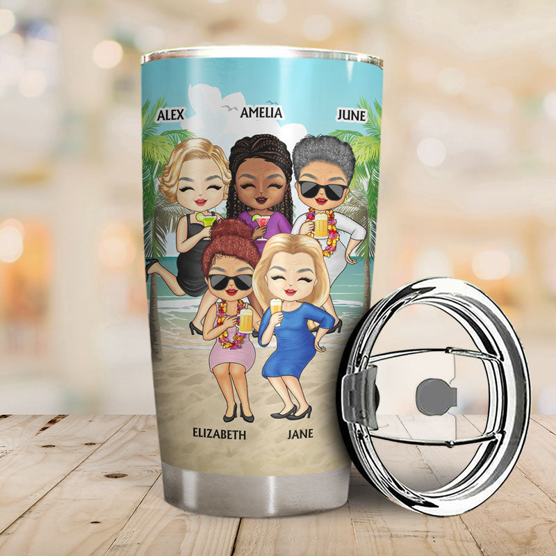 Beach Besties Are The Sisters We Choose For Ourselves - Gift For Old Friends - Personalized Custom Tumbler