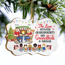 Family The Love Between Grandparents & Grandkids Is Forever - Christmas Gift For Parents & Grandparents - Personalized Wooden Ornament