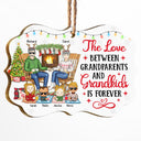 Family The Love Between Grandparents & Grandkids Is Forever - Christmas Gift For Parents & Grandparents - Personalized Wooden Ornament