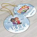 Best Team Forever - Christmas Gift For Colleagues And Best Friends - Personalized Custom Circle Ceramic Ornament