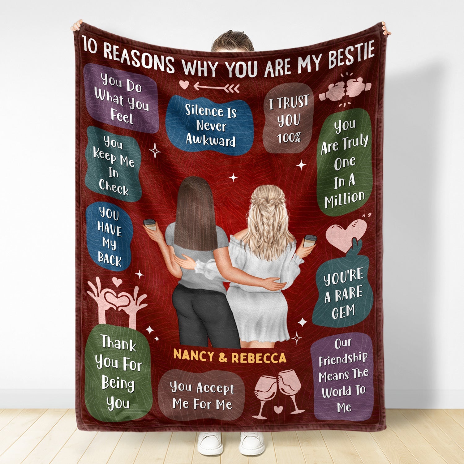 10 Reasons Why You Are My Bestie - Holiday, Birthday, Loving Gift For Friends, Colleagues - Personalized Fleece Blanket