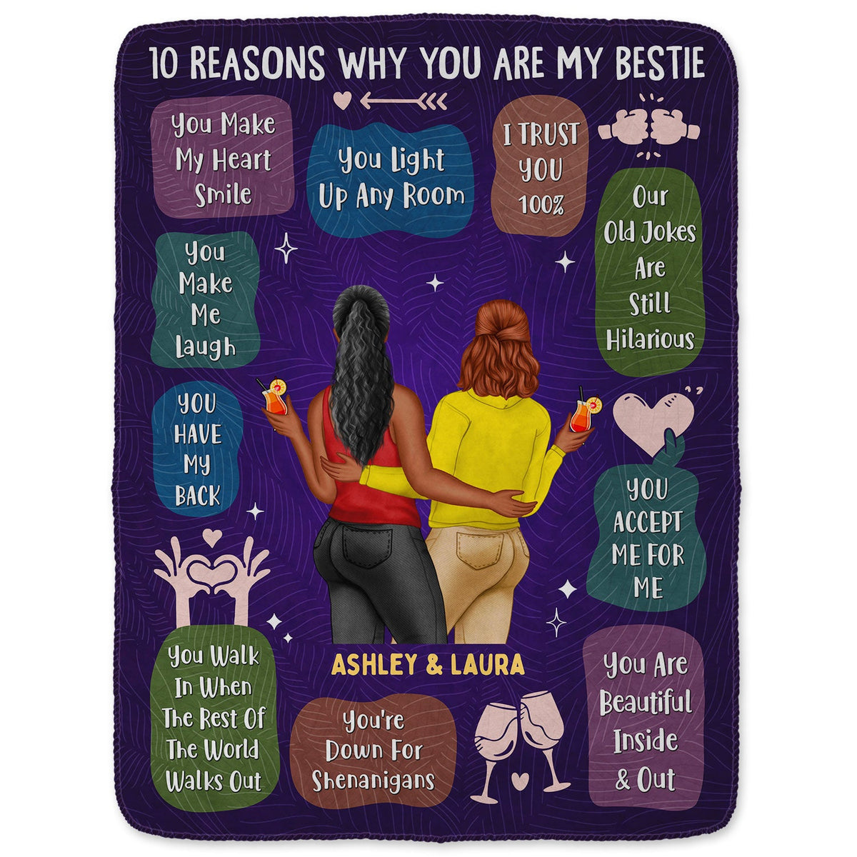 10 Reasons Why You Are My Bestie - Holiday, Birthday, Loving Gift For Friends, Colleagues - Personalized Fleece Blanket