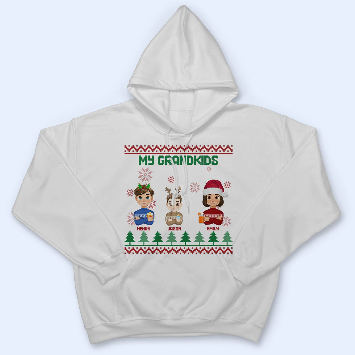 Flat Art - Christmas, Funny Gift For Family, Couple, Dad, Mom, Grandpa, Grandma - Personalized Sweatshirt