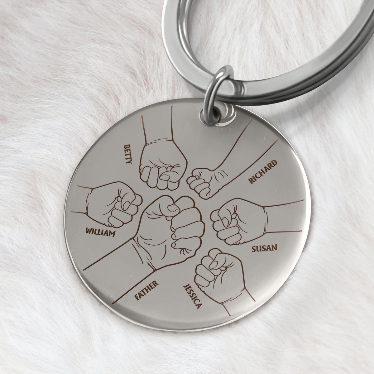 Hand Punch - Gift For Dad, Father, Mom, Mother, Grandpa, Grandma - Personalized Keyring