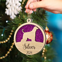 Dog Shape Faux Glitter First Christmas Pet Memorial - Personalized 2-Layered Mix Ornament