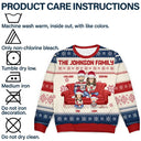 Gift For Couples, Pet Couple - Cartoon Couple With Kids And Pets - Personalized Unisex Ugly Sweater