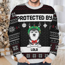 Pet Lovers, Gift For Kids - Protected By Dogs And Cats Funny Pet - Personalized Unisex Ugly Sweater