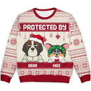 Pet Lovers, Gift For Kids - Protected By Dogs And Cats Funny Pet - Personalized Unisex Ugly Sweater