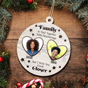 Gift For Sisters, Gift For Bestie - Custom Photo Sisters Heartstrings I Wish You Lived Closer - Personalized 2-Layered Wooden Ornament