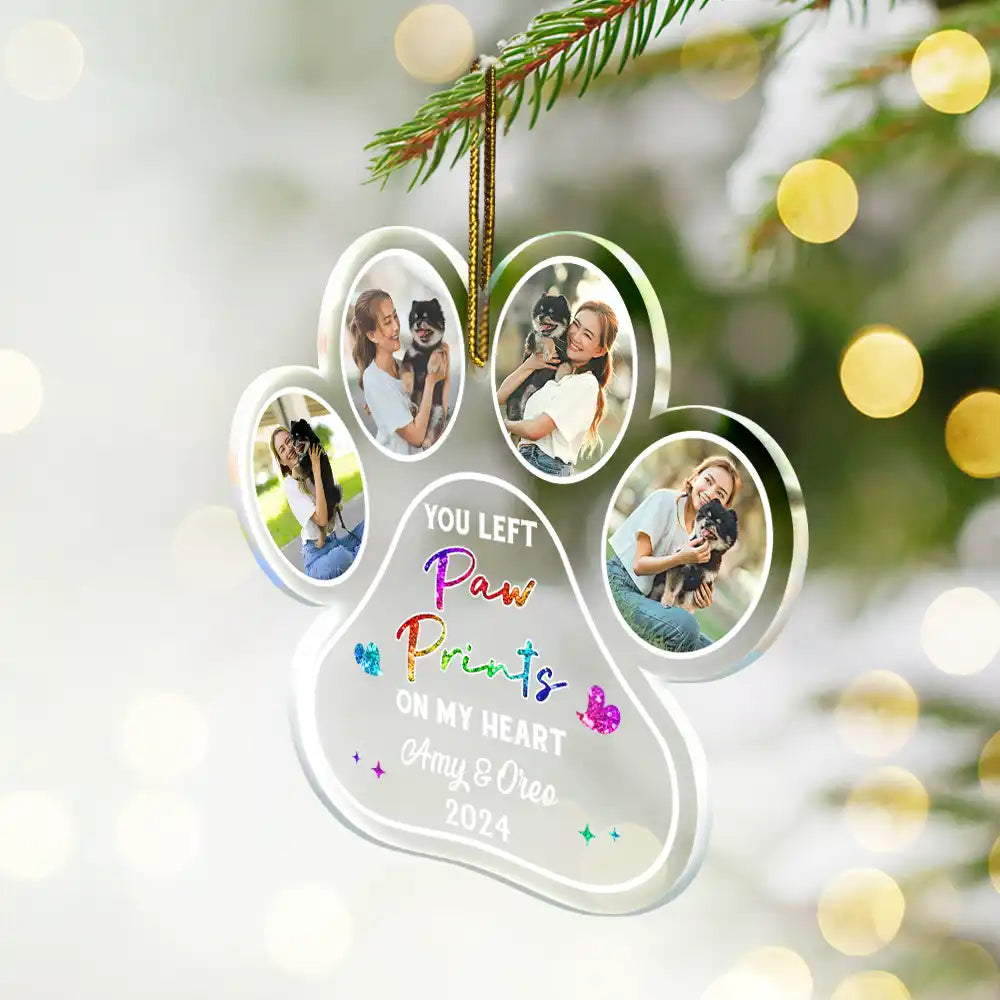 Custom Photo Crossed The Rainbow Bridge Pet Memorial - Personalized Custom Shaped Acrylic Ornament