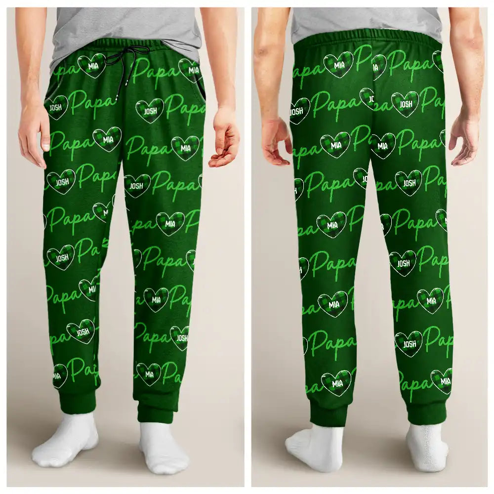 Christmas,Gift For Grandparents,Love - Nana Papa Mom Dad Sweethearts Custom Title And Names - Personalized Pajama Pants