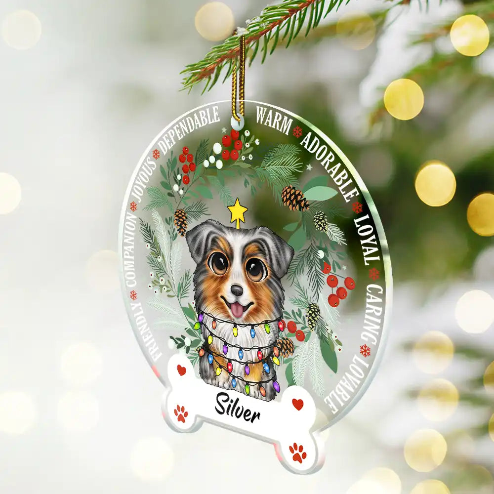 Pet Lovers - Friendly Companion Joyous Dependable Warm Dog Lover - Personalized Custom Shaped Acrylic Ornament