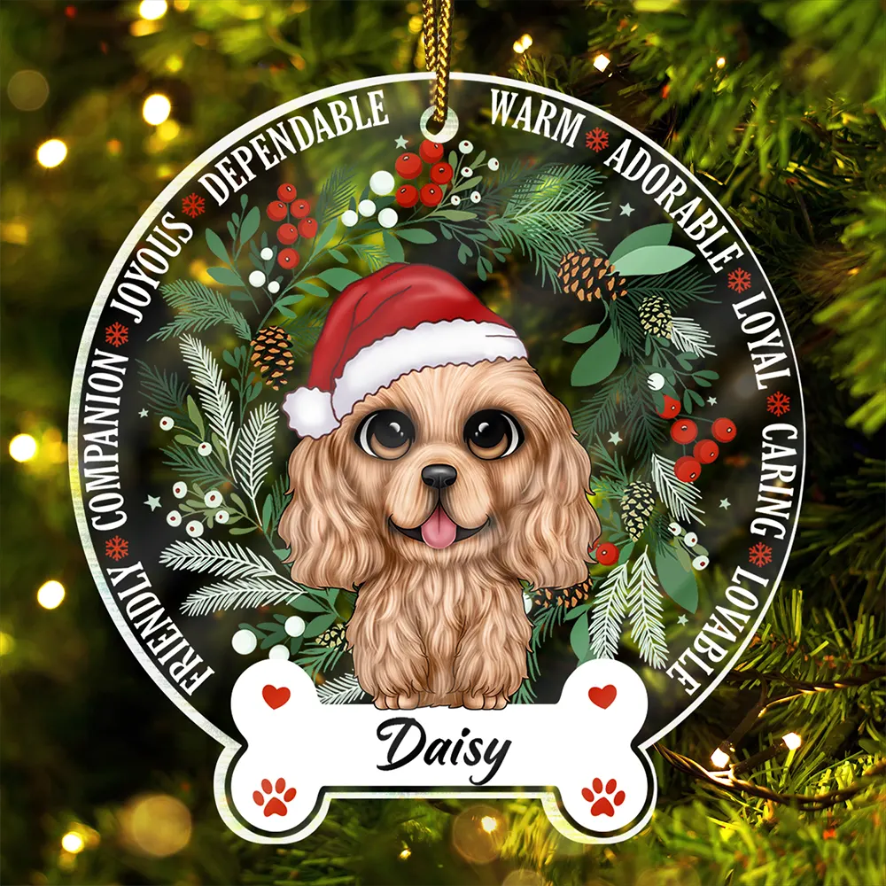 Pet Lovers - Friendly Companion Joyous Dependable Warm Dog Lover - Personalized Custom Shaped Acrylic Ornament