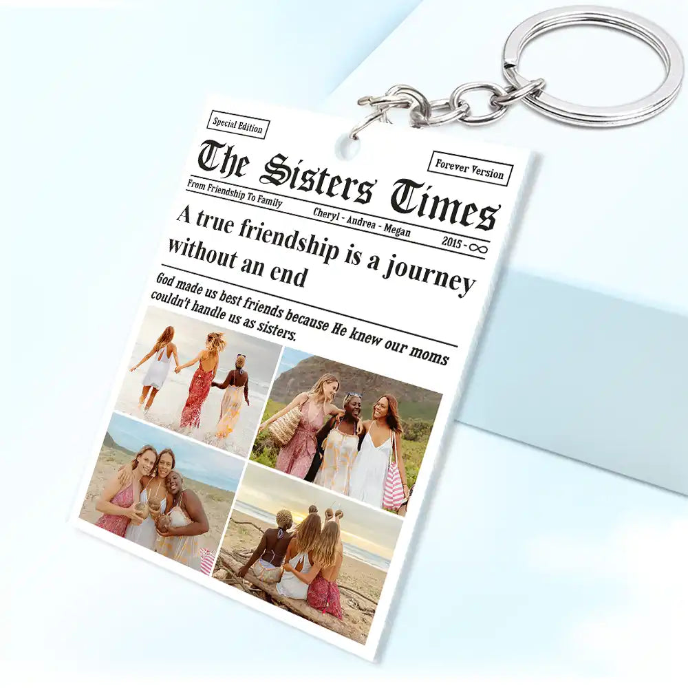 Gift For Bestie - Custom Photo The Bestie Times From Friendship To Family - Personalized Acrylic Keychain