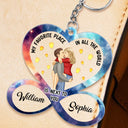 Gift For Couples, Gift For Wife - Kissing Couple My Favorite Place In All The World - Personalized Acrylic Keychain