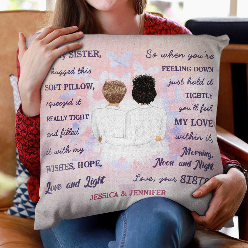 I Hugged This Soft Pillow - Gift For Sisters - Personalized Custom Pillow