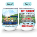 Pontoon Bestie Lake Really Small Gang - Gift For Best Friends - Personalized Custom Wine Tumbler