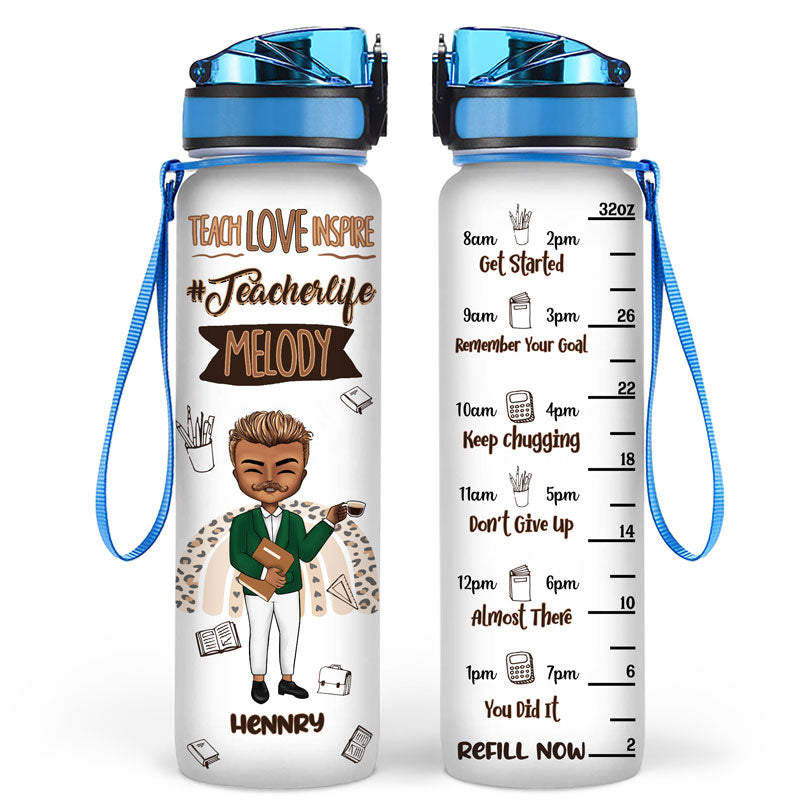 Teacher Of Tiny Humans - Gift For Teachers - Personalized Custom Water Tracker Bottle