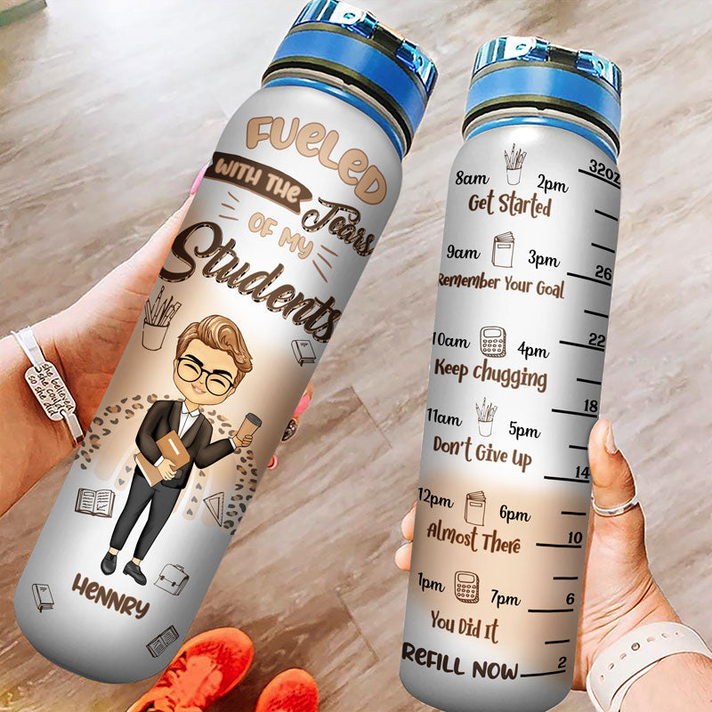 Teacher Of Tiny Humans - Gift For Teachers - Personalized Custom Water Tracker Bottle