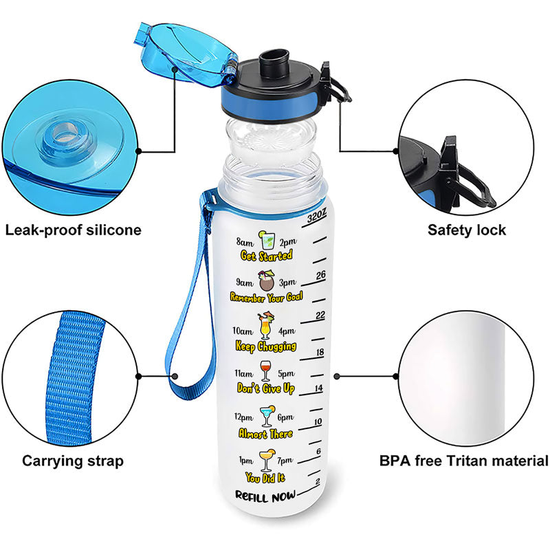 Might Be Water Might Be - Personalized Custom Water Tracker Bottle