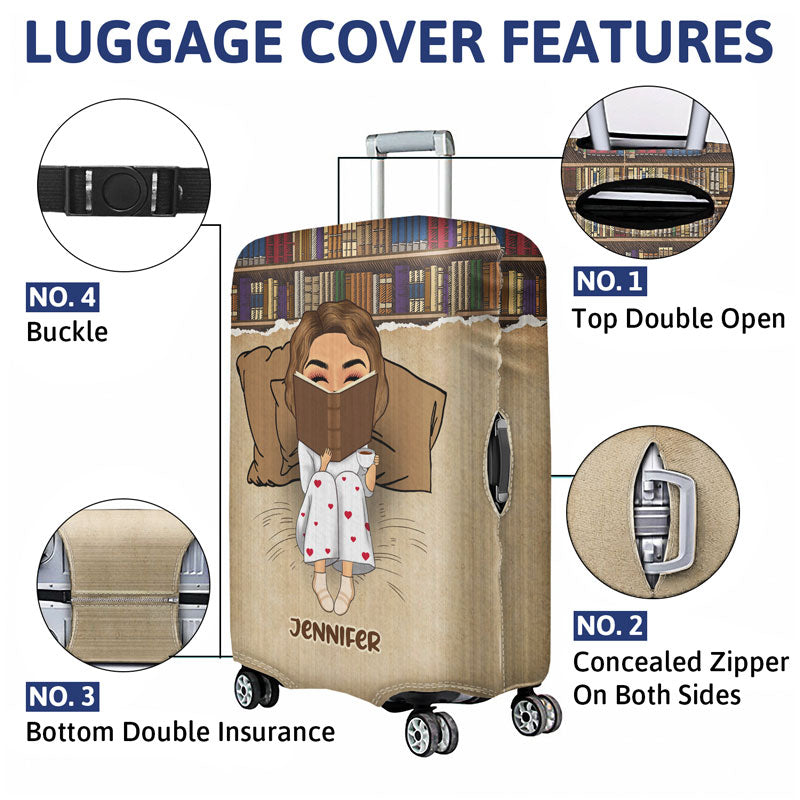 Reading Travel Girl Who Do Not Travel Read Only One Page - Personalized Custom Luggage Cover