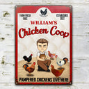 Pampered Chickens Live Here - Chicken Coop Decoration - Personalized Custom Classic Metal Signs