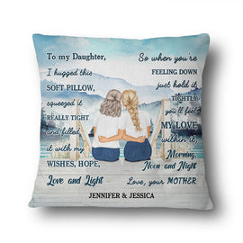 Lake Mother And Daughter Hugged This Soft Pillow - Personalized Custom Pillow