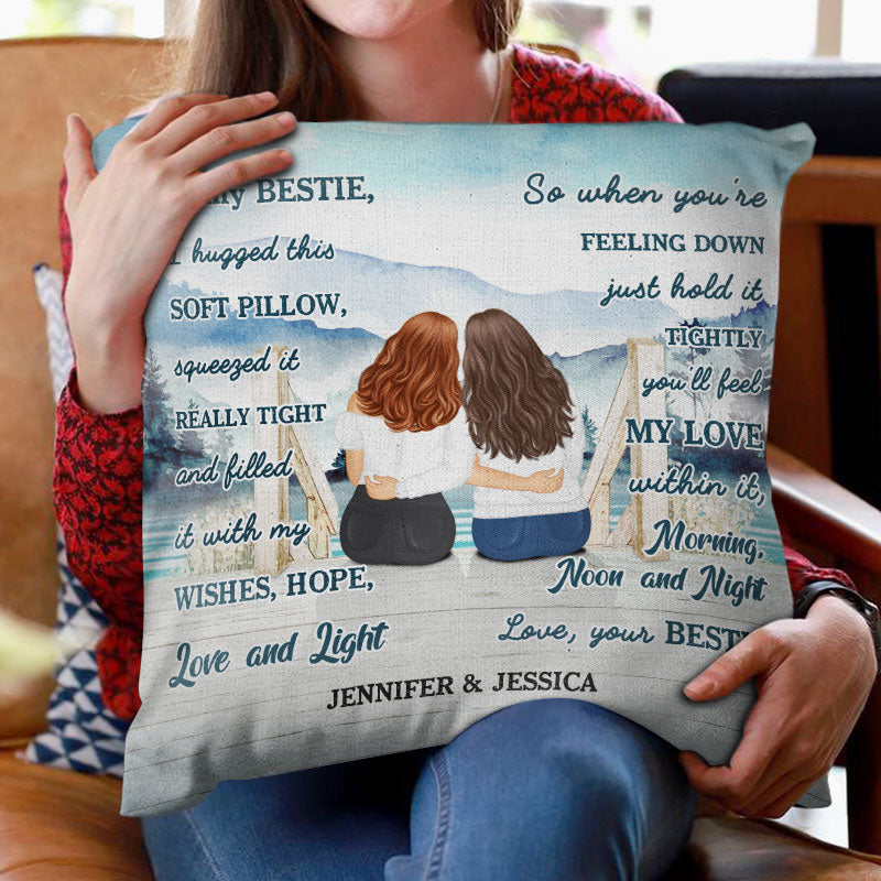 I Hugged This Soft Pillow Lake - Gift For Bestie - Personalized Custom Pillow