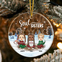 Christmas Best Friends Besties AF - Personalized Custom Circle Acrylic Ornament