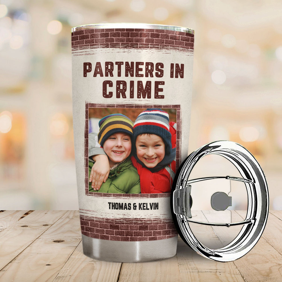 Custom Photo Bestie Partners In Crime If We Get Caught - Personalized Custom Tumbler