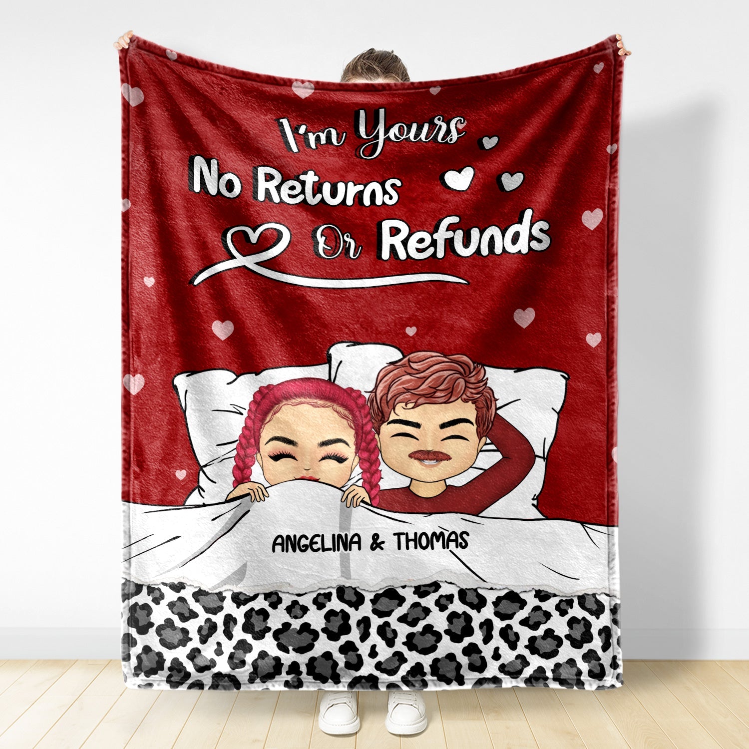 Couple Our Snuggle Blanket Front View - Gift For Couple - Personalized Custom Fleece Blanket