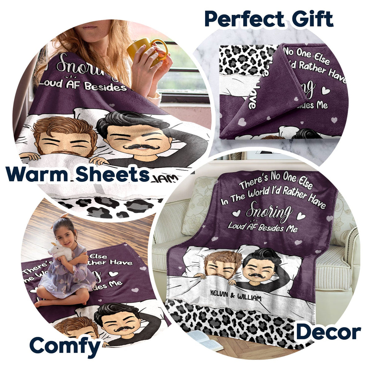 Couple Our Snuggle Blanket Front View - Gift For Couple - Personalized Custom Fleece Blanket